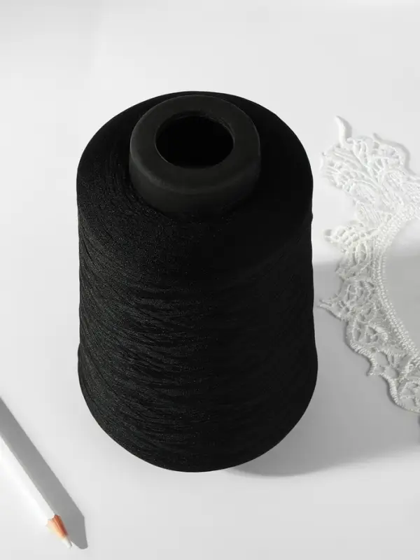 Нитки для оверлока 150D/1, 32910 м, 150D/1, текстурированные, некручёные, чёрные