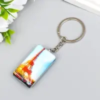 Брелок стекло "Эйфелева башня" МИКС 4,7х1,7х2,5 см