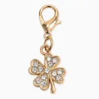 Шарм для браслета на карабине &laquo;Клевер&raquo;, золоте