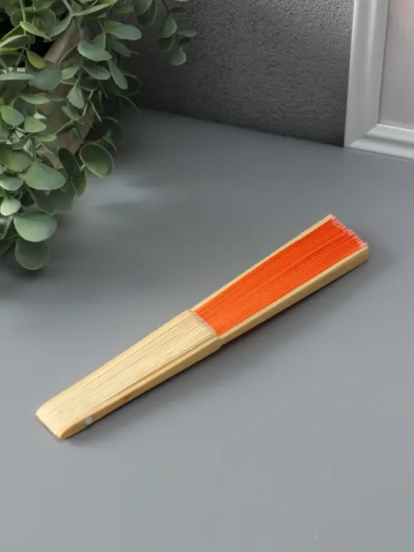 Веер складной h=21 см &laquo;Моноцвет&raquo;, в коробке, оранжевый