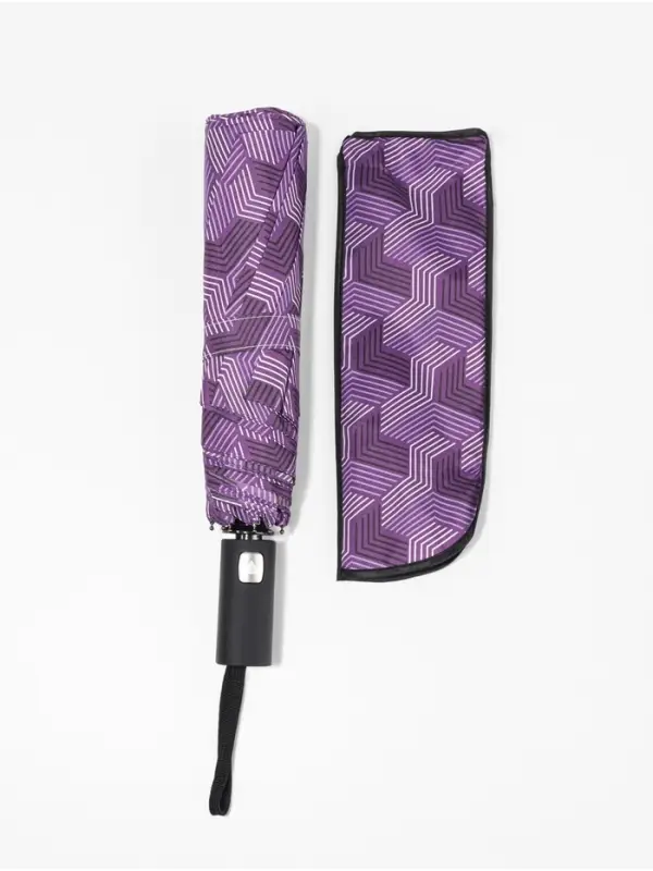 Зонт полуавтоматический &laquo;Геометрия&raquo;, эпонж, 3 сложения, 8 спиц, R=48/55 см, d=96 см, МИКС