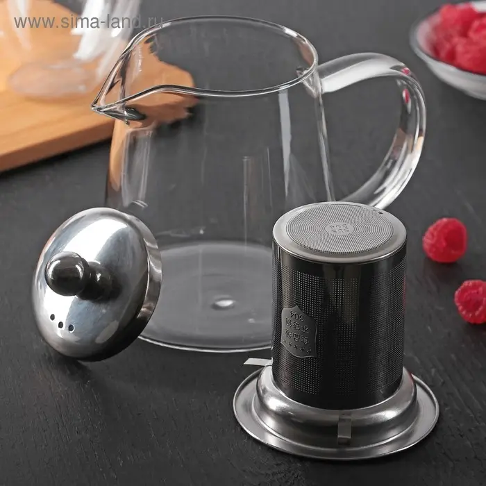 Чайник стеклянный заварочный с металлическим ситом &laquo;Эгла&raquo;, 900 мл