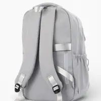 Рюкзак школьный, &laquo;Уставший кот&raquo;, 5 карманов, 2 отделения, 31&times;13.5&times;45 см, серый