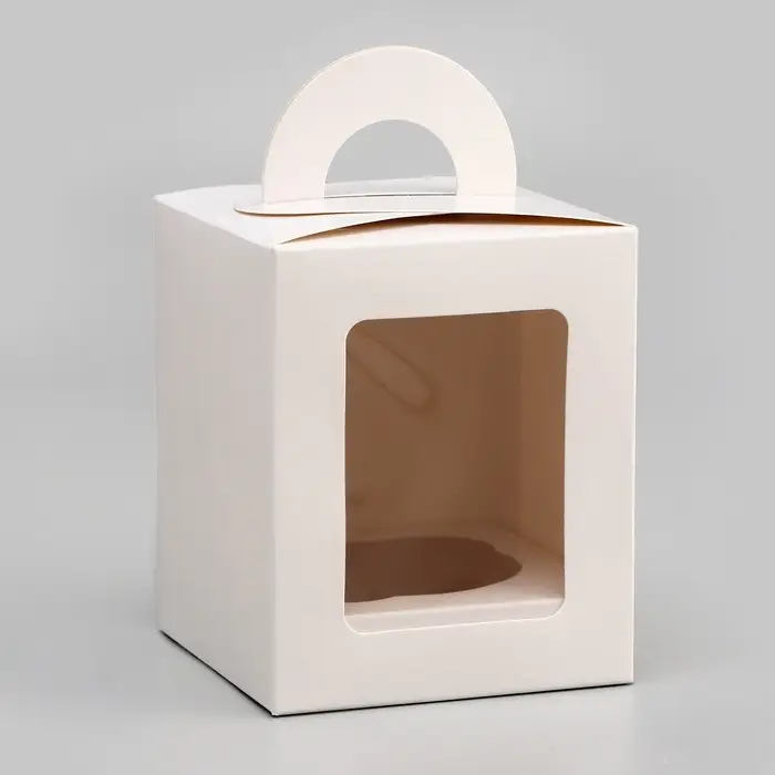 Коробка для 1 капкейка, белая, 9.2×9.2×11.1 см Коробка для 1 капкейка, белая, 9.2×9.2×11.1 см