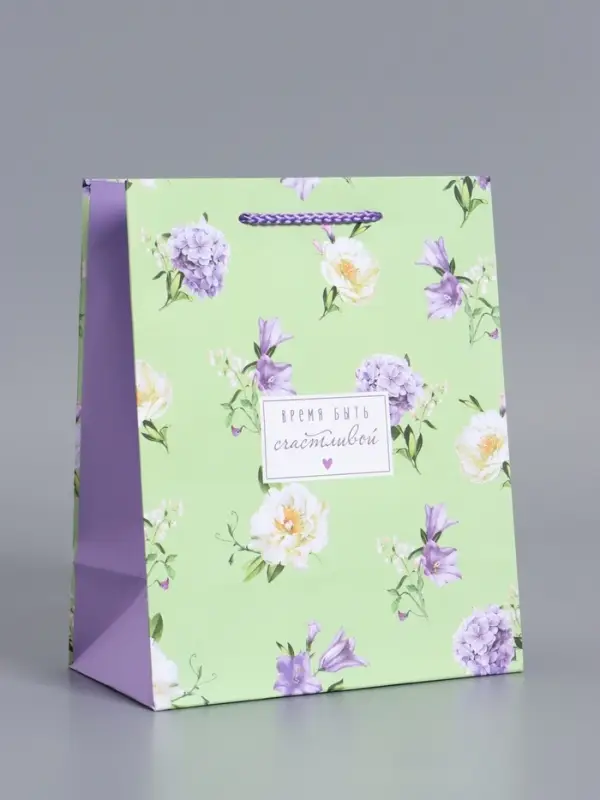 Пакет подарочный "Нежный штрих" ламинированный 18 х 22,3 х 10 см