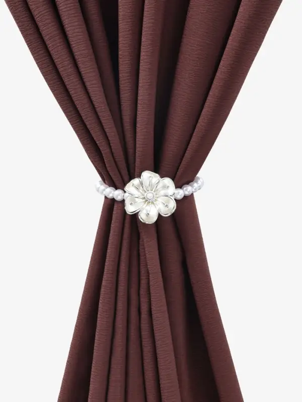 Подхват для штор &laquo;Цветок&raquo;, d=6 см, цвет серебряный/белый