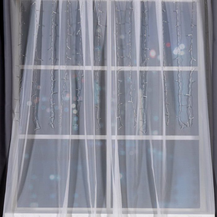 Гирлянда «Занавес» 1.5 × 1 м, IP20, прозрачная нить, 180 LED, свечение фиолетовое, 8 режимов, 220 В