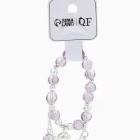 Браслет с подвесками "Сахарный" ракушка, шар №10/8, цвет сиреневый в серебре