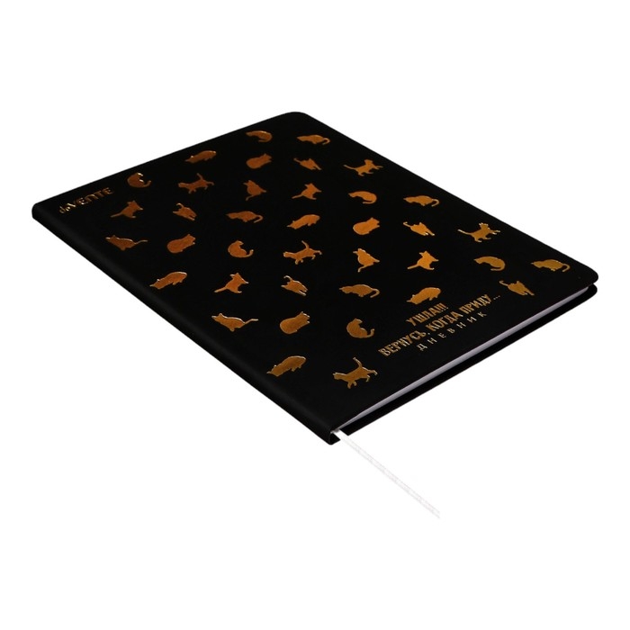 Дневник универсальный для 1-11 класса "Ушла! Вернусь, когда приду", твёрдая обложка, искусственная кожа, тиснение фольгой, ляссе, 80 г/м2