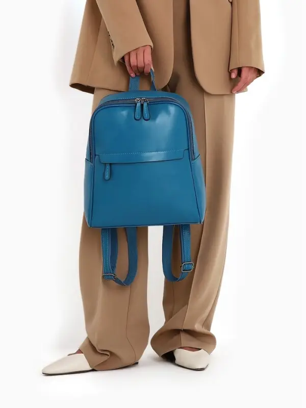 Рюкзак-сумка женский на молнии, с карманами, размер 27&times;9.5&times;32 см, синий