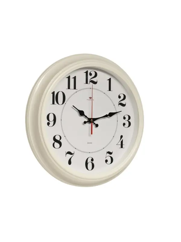 Часы настенные, интерьерные &laquo;Рубин&raquo;, бесшумные, d=35 см, корпус белый