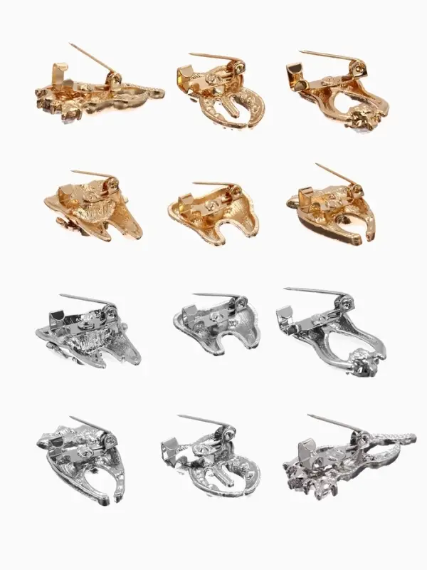 Брошь &laquo;Зуб&raquo;, форма МИКС, МИКС, (неделимая фасовка 12 шт. цена за шт.)