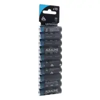 Батарейка алкалиновая (щелочная) Luazon, AA, LR6, блистер, 10 штук