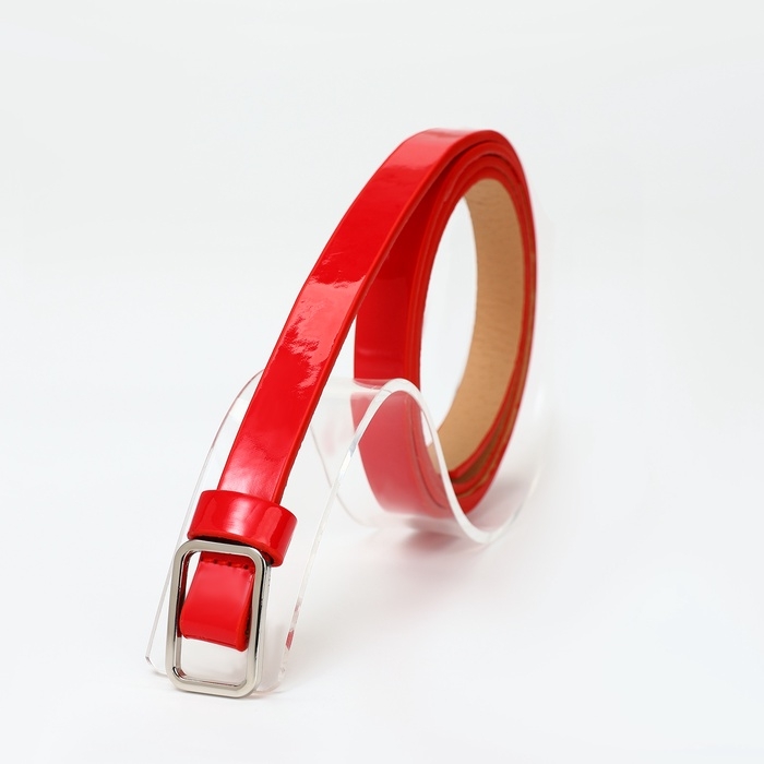 Ремень женский, ширина 1,3 см, пряжка металл, цвет красный Ремень женский, ширина 1,3 см, пряжка металл, цвет красный