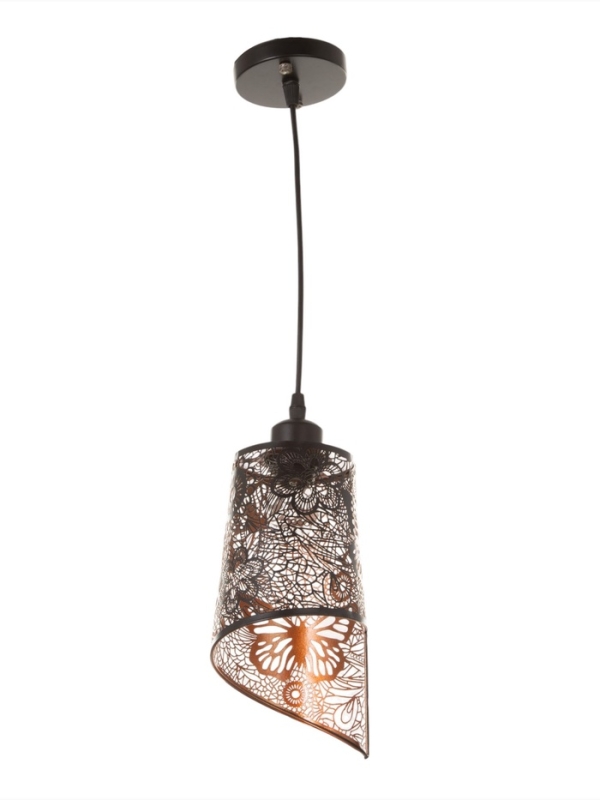 Светильник "Манчестер" (Бабочки) 1х40Вт Е27 черный 12,5х12,5х24+100см