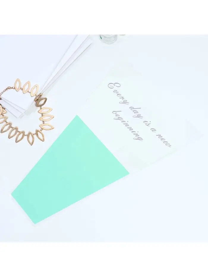 Пакет для цветов «Every day is a new beginning», мятный, 30 х 10 х 45 см Пакет для цветов «Every day is a new beginning», мятный, 30 х 10 х 45 см