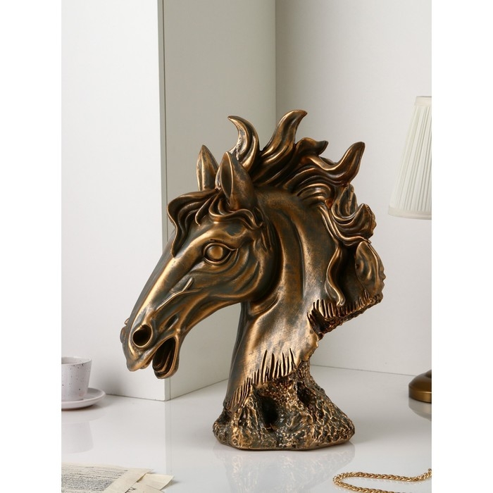 Фигура «Голова коня», полистоун, 51 см, цвет бронза Фигура «Голова коня», полистоун, 51 см, цвет бронза