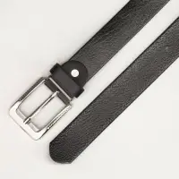 Ремень мужской, ширина 3 см, винт, пряжка металл, цвет чёрный
