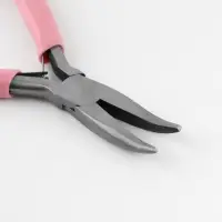 Тонкогубцы изогнутые, для рукоделия, 13&times;6.5 см, цвет серебряный/розовый