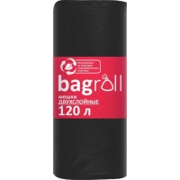 Мешки для мусора ПВД 120л 25мкм 25шт/рул черные 70х110см_МВ0236