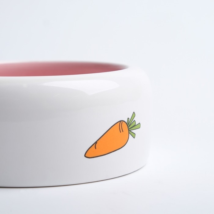 Миска керамическая  Миска керамическая "Заяц" 200 мл, 11 x 4,6 cм, белая/розовая