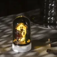 Светодиодная фигура под куполом &laquo;Дед Мороз с мешком&raquo; 6&times;9.5&times;6 см, дерево, от батареек LR1130&times;3, свечение тёплое белое