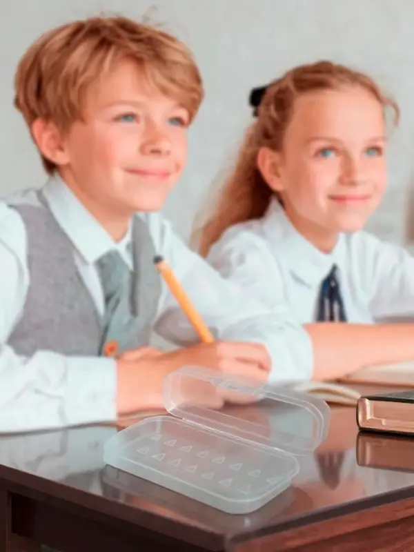 Пенал - футляр &laquo;Стамм. Cristal&raquo;, 90&times;217&times;43 мм, пластиковый, прозрачный, бесцветный, европодвес