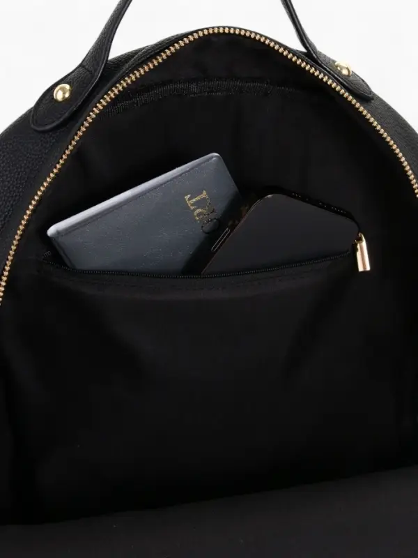 Рюкзак женский на молнии, с карманами, размер 27&times;10&times;34 см, чёрный