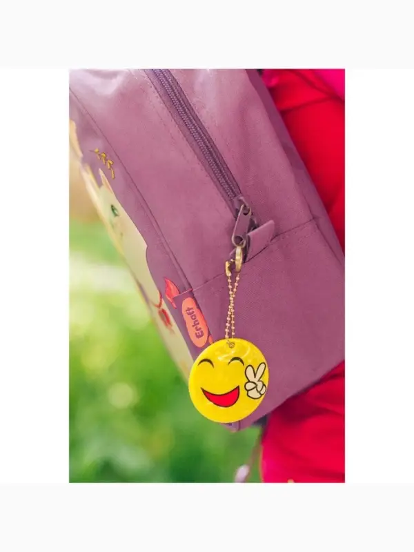 Светоотражающий элемент &laquo;Смайлик-мир&raquo;, двусторонний, d=5 см, цвет жёлтый