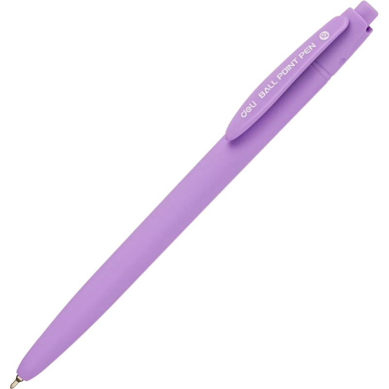 Ручка шариковая автомат. Deli EQ53-BL,гибр.нак0,7,софт-тач,син,в асс
