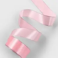 Лента атласная, с серебряным люрексом, 40 мм, 23&plusmn;1 м, розовая №04