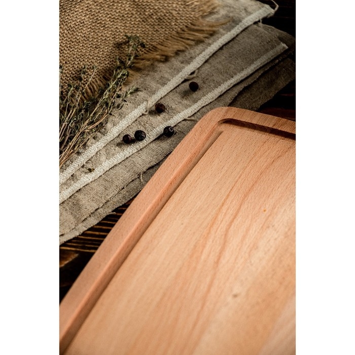 Доска разделочная малая с кровостоком 300х200 мм,  12мм, массив