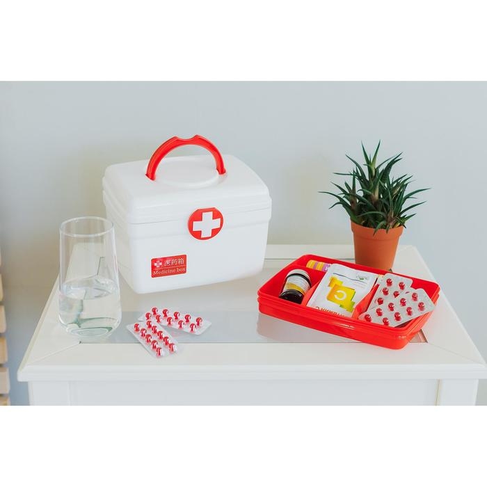 Аптечка, 22×18×16 см, цвет красный Аптечка, 22×18×16 см, цвет красный