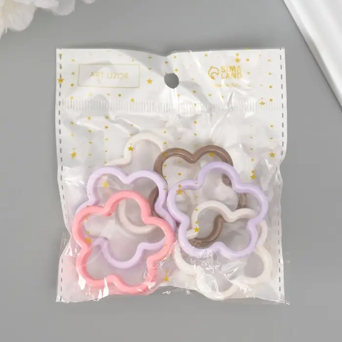 Бусина для творчества пластик  Бусина для творчества пластик "Цветок" МИКС 4,2х4,2х0,6 см