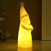 Фигурка светящаяся RISALUX «Дед Мороз со звездой» LED, 3хAG10 белый 4,8х4,8х15 см