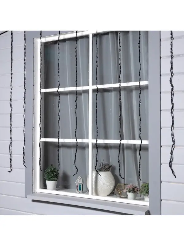 Гирлянда &laquo;Водопад&raquo; 2&times;1.5 м, IP44, УМС, прозрачная нить, 400 LED, свечение белое, 8 режимов, 220 В