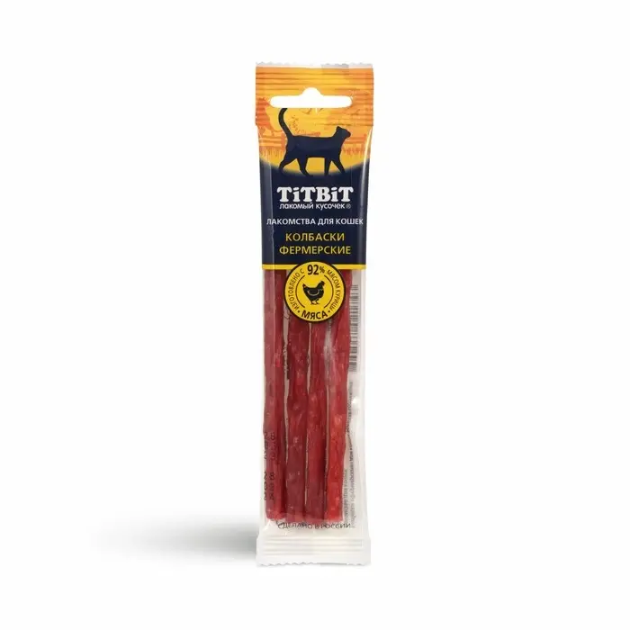 Колбаски фермерские TitBit  Колбаски фермерские TitBit "Золотая коллекция" для кошек, 20 г
