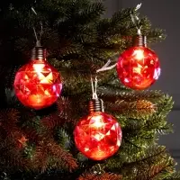 Набор ёлочных шаров &laquo;Яркие переливы&raquo;, 3 шт., d=7 см, 3 LED, от батареек AG13&times;9, свечение тёплое белое