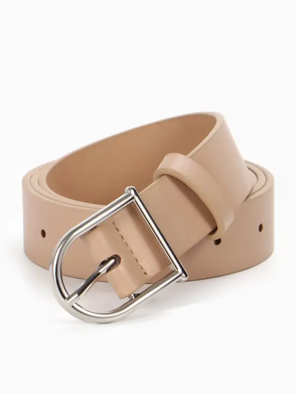 Ремень женский, 1 прокол, металл пряжка, 2.8&times;105 см, бежевый
