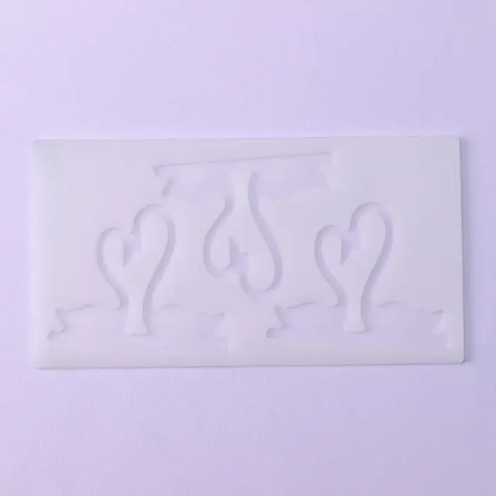 Форма для шоколада &laquo;Пара лебедей&raquo;, силикон, 3 ячейки, 20&times;10.5&times;0.3 см, прозрачная