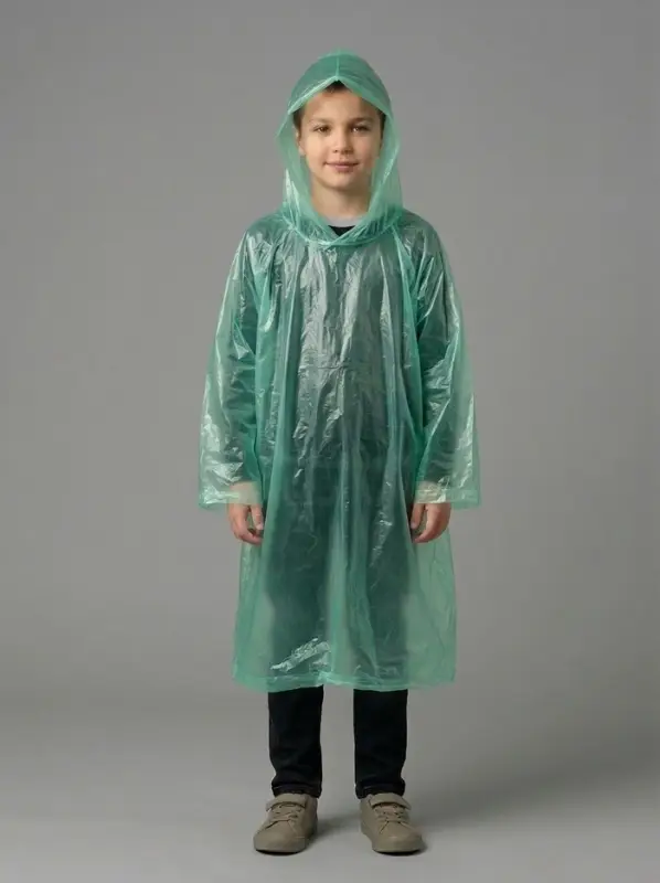 Дождевик детский &laquo;Непромокайка&raquo;, рост 110-140, полиэтилен 15 г, зелёный