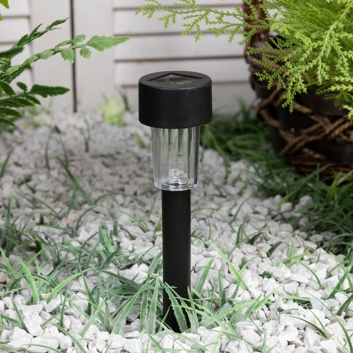 Садовый светильник на солнечной батарее «Цилиндр», 4.5×30×4.5 см, 1 LED, свечение белое