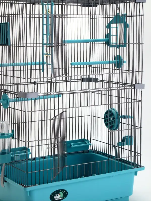 Клетка для птиц &laquo;Пижон&raquo;, разборная, 42&times;30&times;62.7 см, укомплектованная, бирюзовая