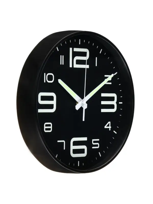 Часы настенные интерьерные &laquo;Классика&raquo;, плавный ход, светящиеся, d=25 см