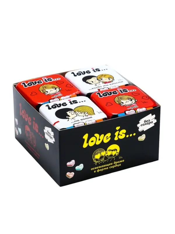 Конфеты освежающие Love is, в форме сердца, со вкусом клубники, 20 г