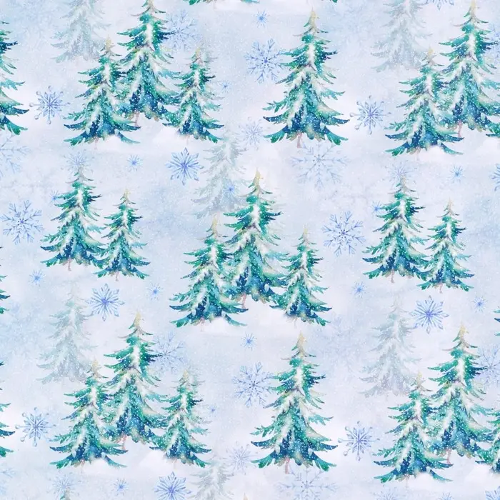 Упаковочная бумага на новый год глянцевая двухсторонняя «Зимняя деревушка», 50 х 70 см