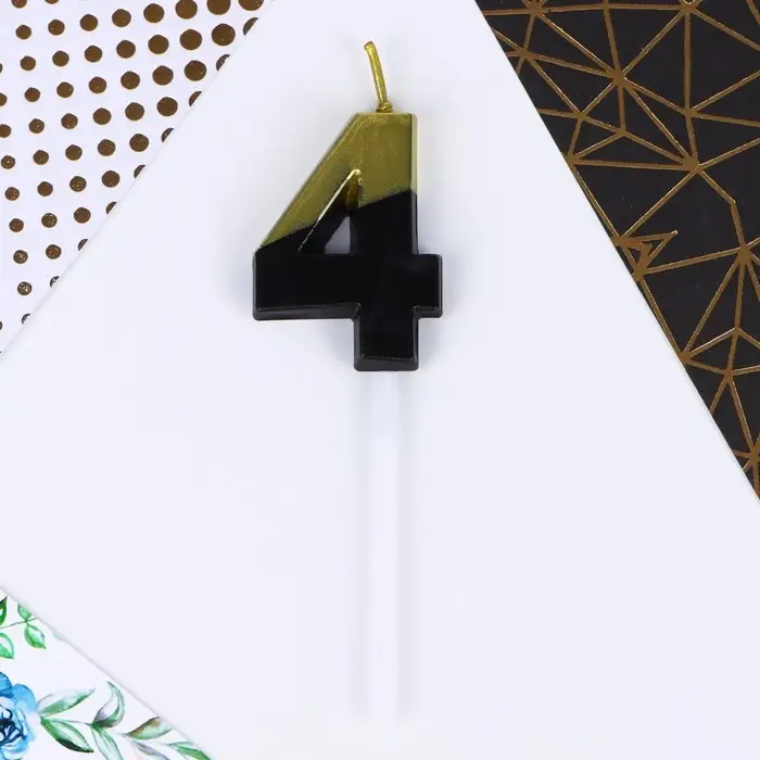 Свеча для торта, цифра «4», 11,5 х 2,3 см Свеча для торта, цифра «4», 11,5 х 2,3 см