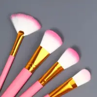 Набор кистей для макияжа COLOR POWER pink, 12 шт., футляр, розовый