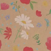 Бумага упаковочная крафт &laquo;Розовые цветочки&raquo;, 70&times;100 см