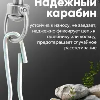 Цепь для привязи собак, 3 м, калибр 2&times;9 мм, белая